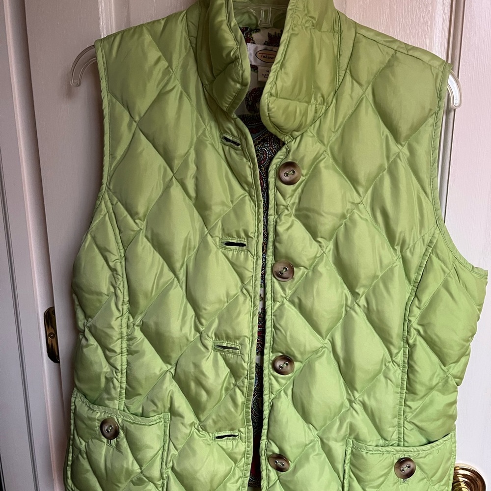 Talbots neon green vest